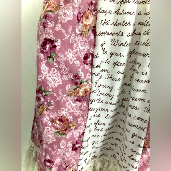 Cream Floral Dress with Rose Ivory Lace - Picture 10 of 16